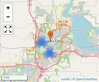 Area schools map
